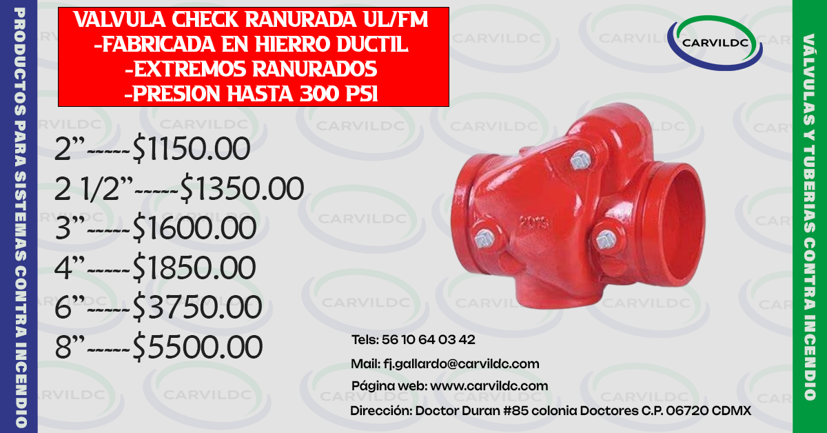 FICHA VALVULA CHECK CONTRA INCENDIO