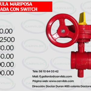 VÁLVULA MARIPOSA RANURADA CON SWITCH